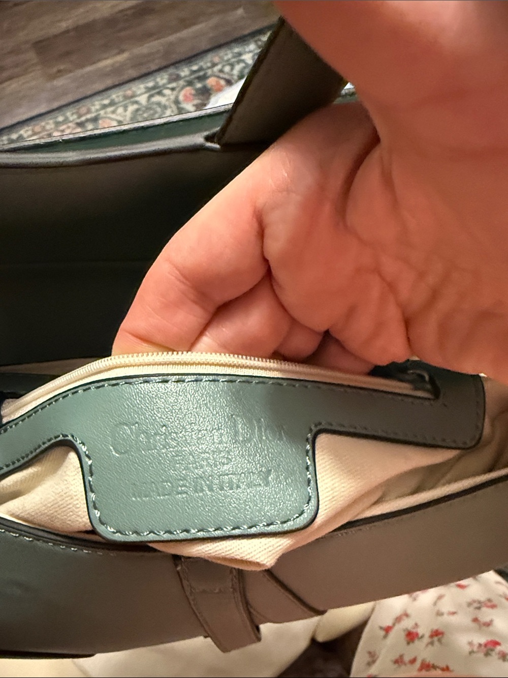 FASHION!!! Sage Green Saddle Crossbody with Signature Strap - Picture 7 of 7
